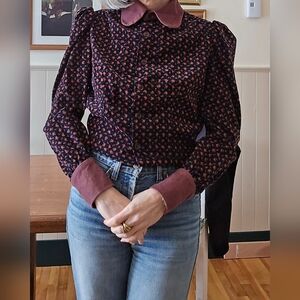 Retro Homesewn Victorian Style Ditsy Blouse
